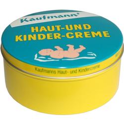 Runde Dose mit der Aufschrift "Kaufmanns Haut-und Kinder-Creme".